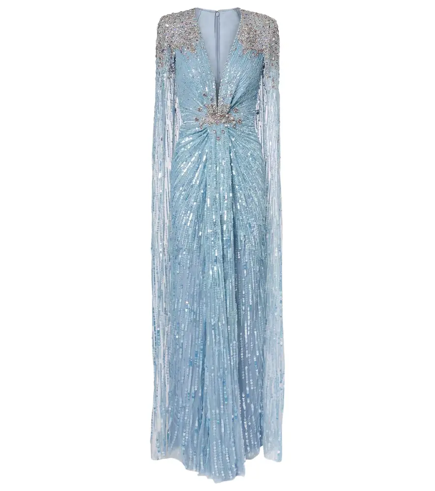 Jenny Packham Symphony embellished caped gown - Women's Clothing