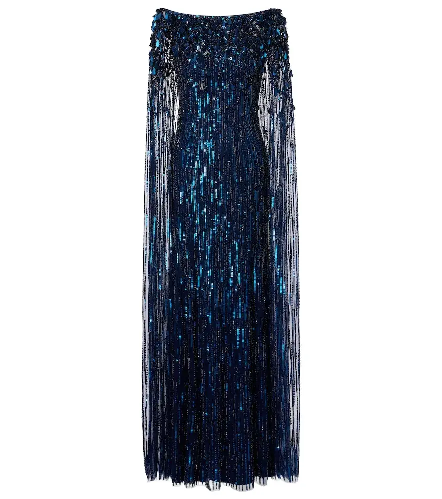 Jenny Packham Luella fringed sequined gown - Women's Clothing