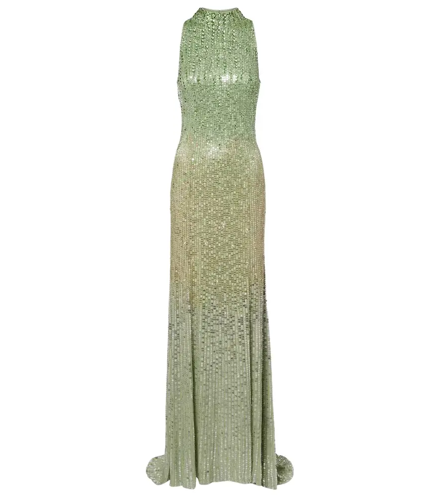 Jenny Packham Benue embellished halterneck gown