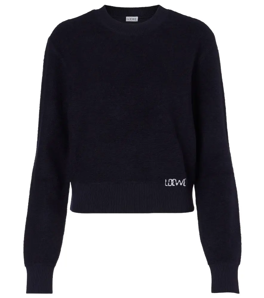Loewe Logo embroidered wool sweater