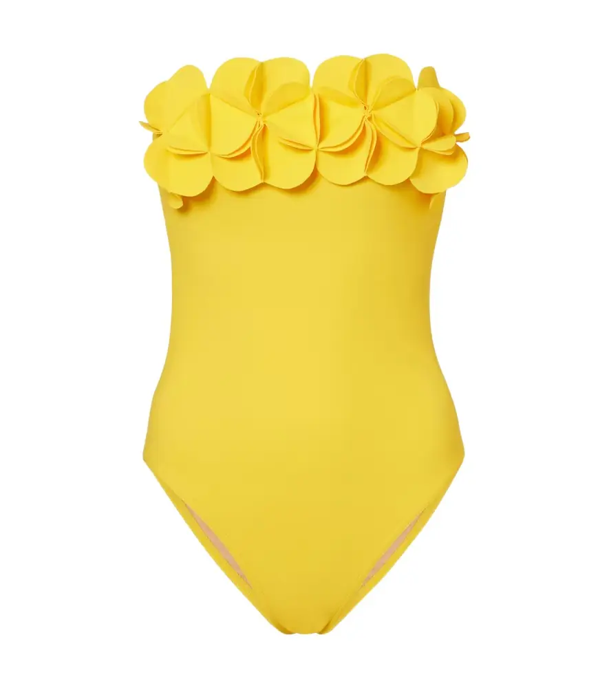 Karla Colletto Tess floral-appliqué swimsuit