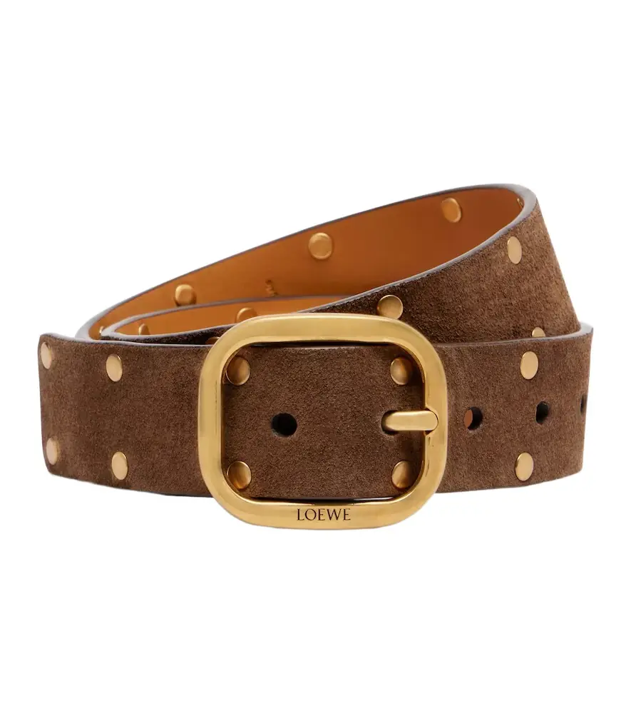 Loewe Studded suede belt