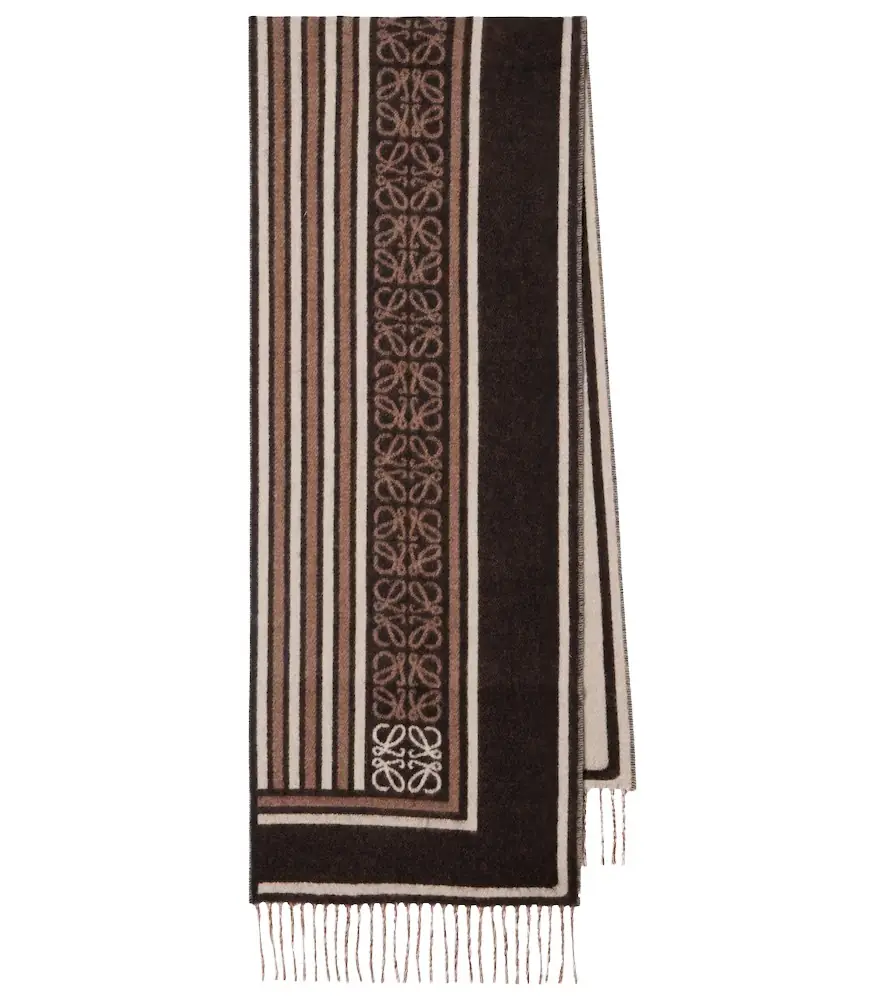 Loewe Anagram wool and cashmere jacquard scarf