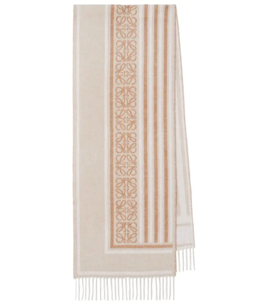 Loewe Anagram wool and cashmere jacquard scarf