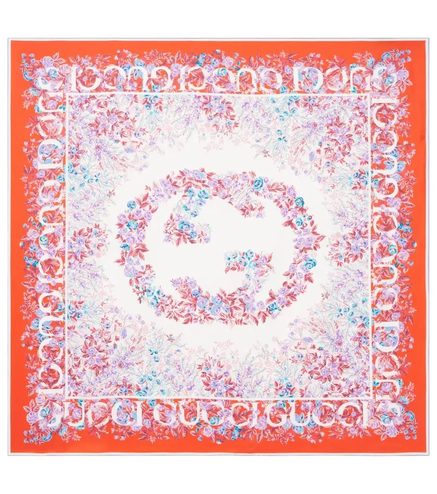 Gucci Printed silk twill scarf