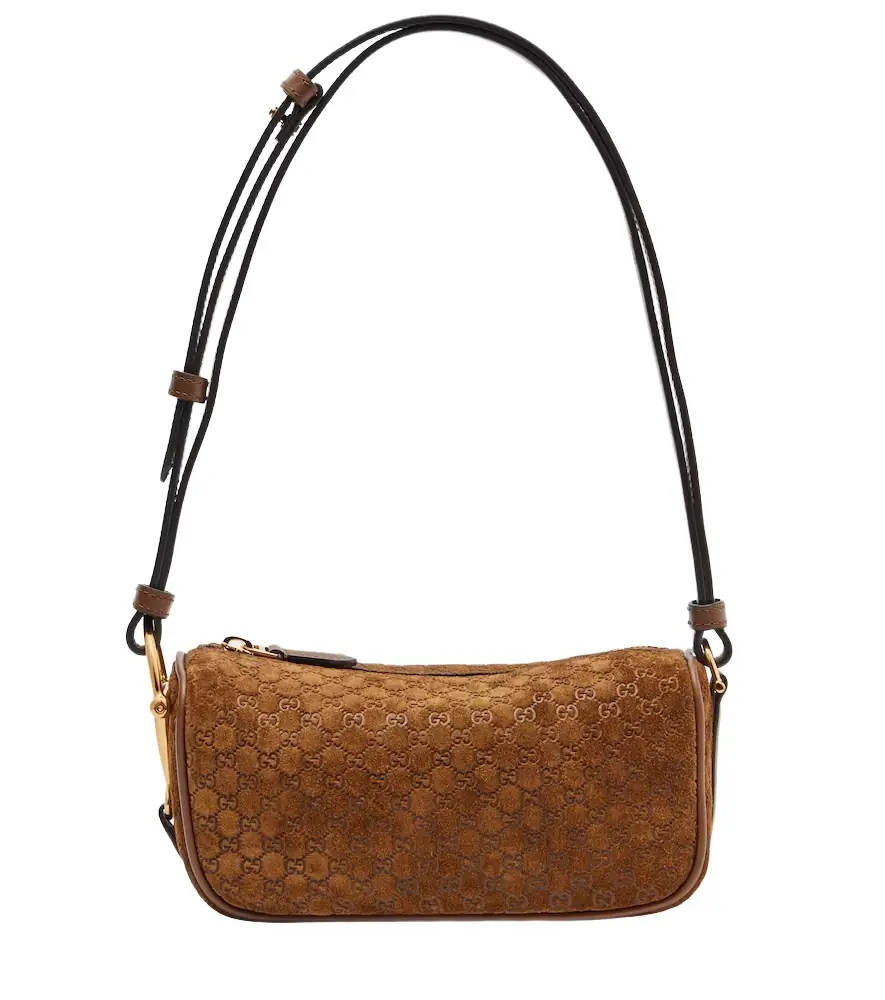 Gucci Half Horsebit suede shoulder bag