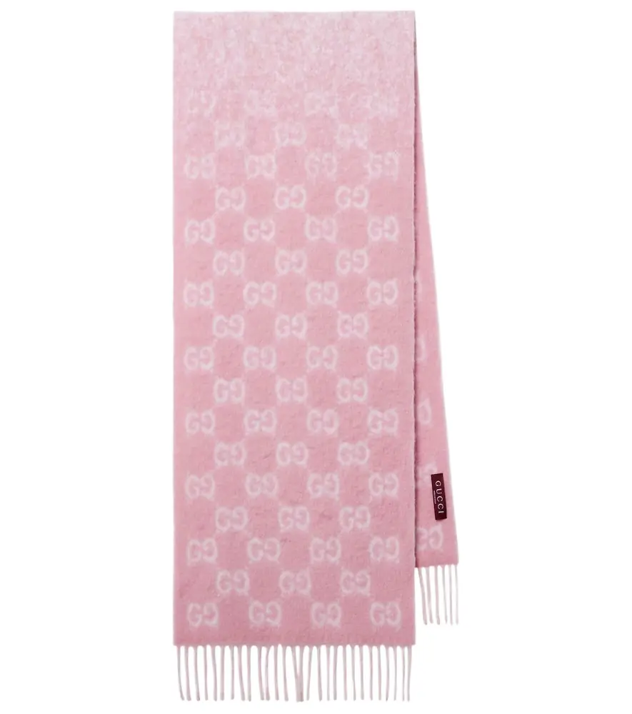 Gucci GG alpaca and wool-blend scarf