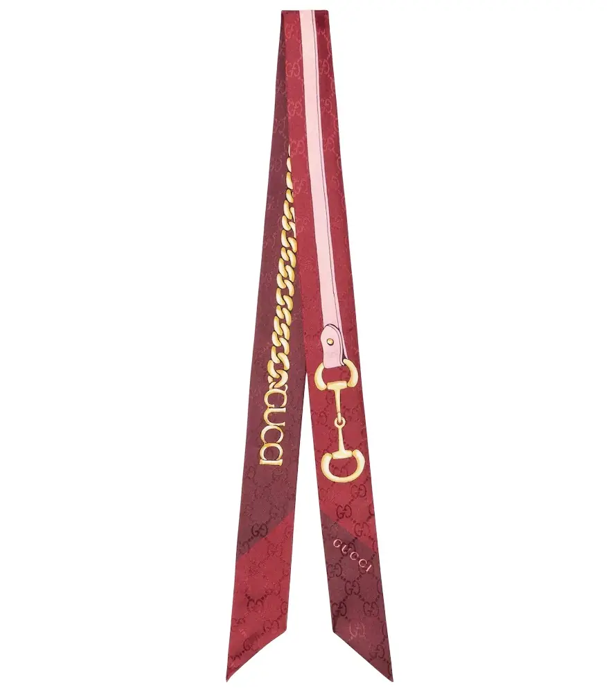 Gucci Horsebit silk twill scarf