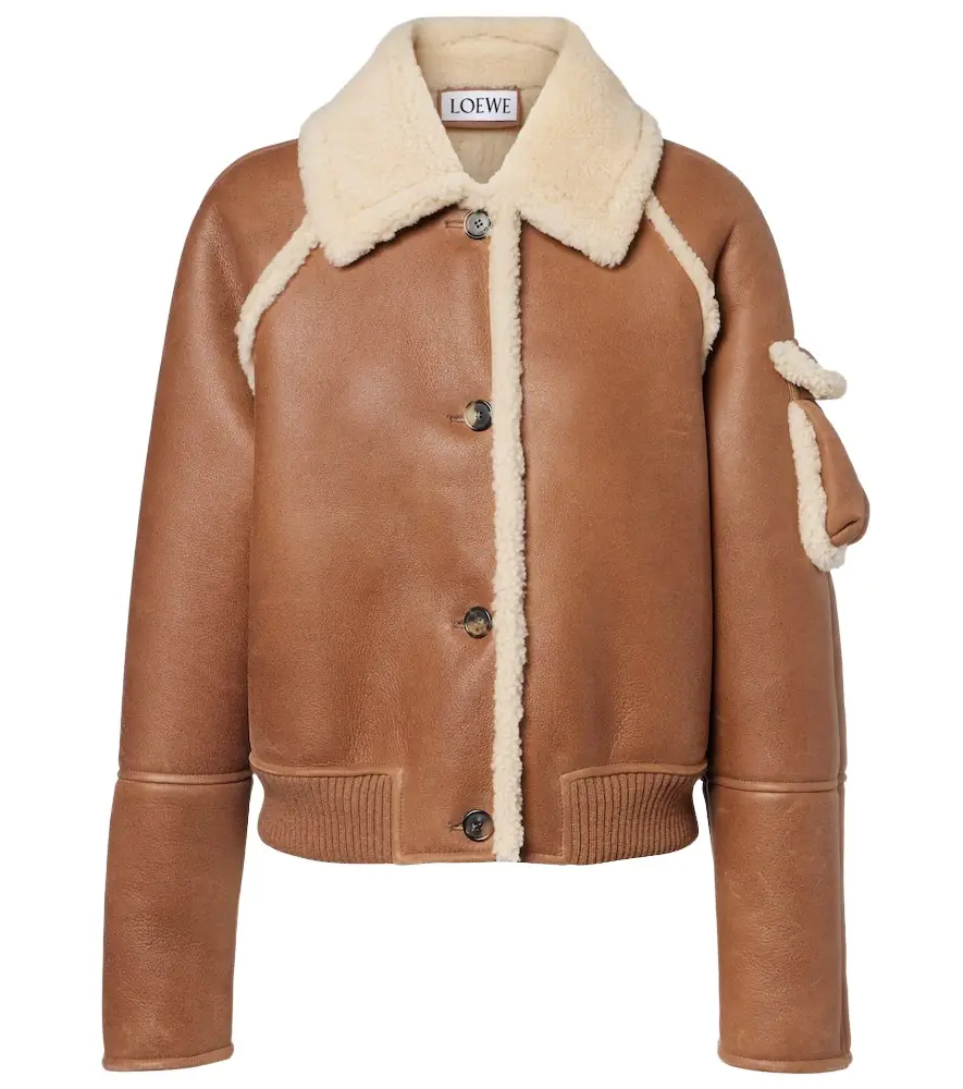Loewe Shearling-trimmed leather blouson