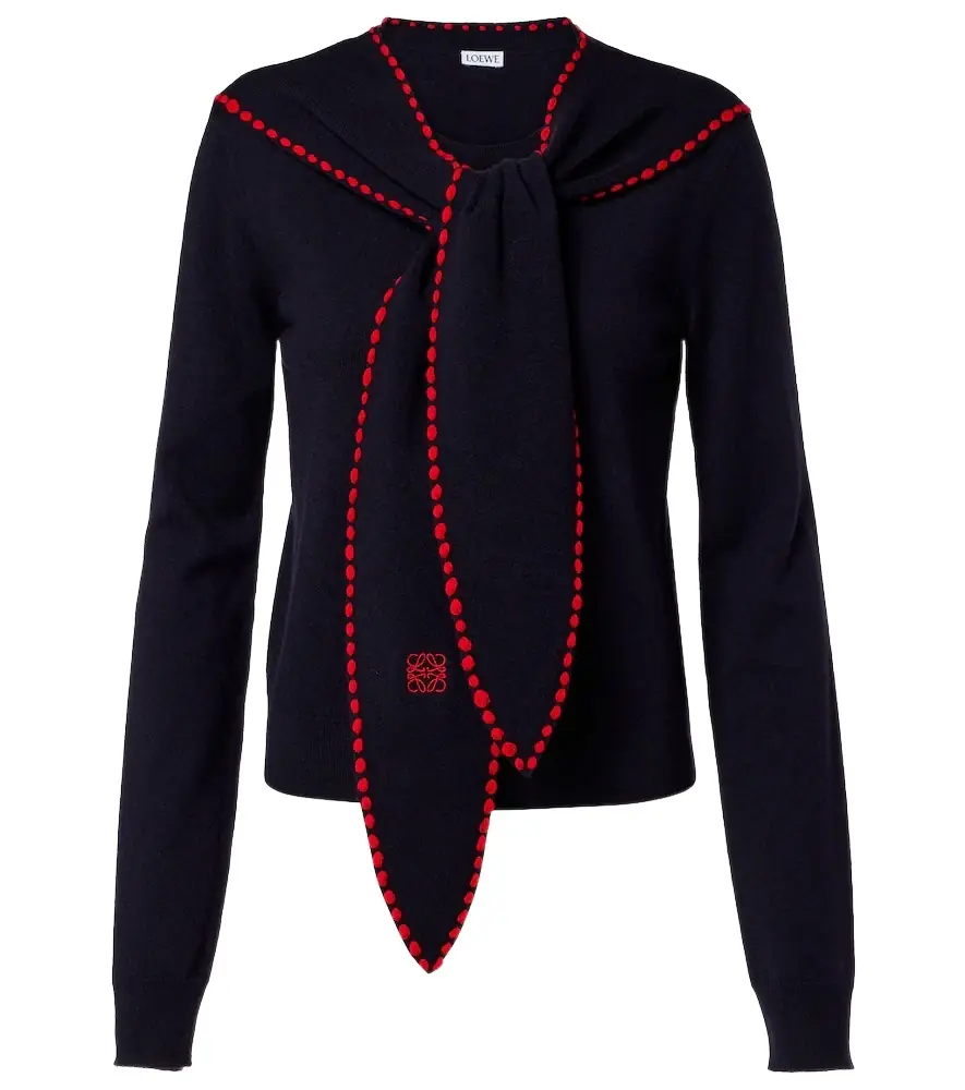 Loewe Scarf-detail wool sweater