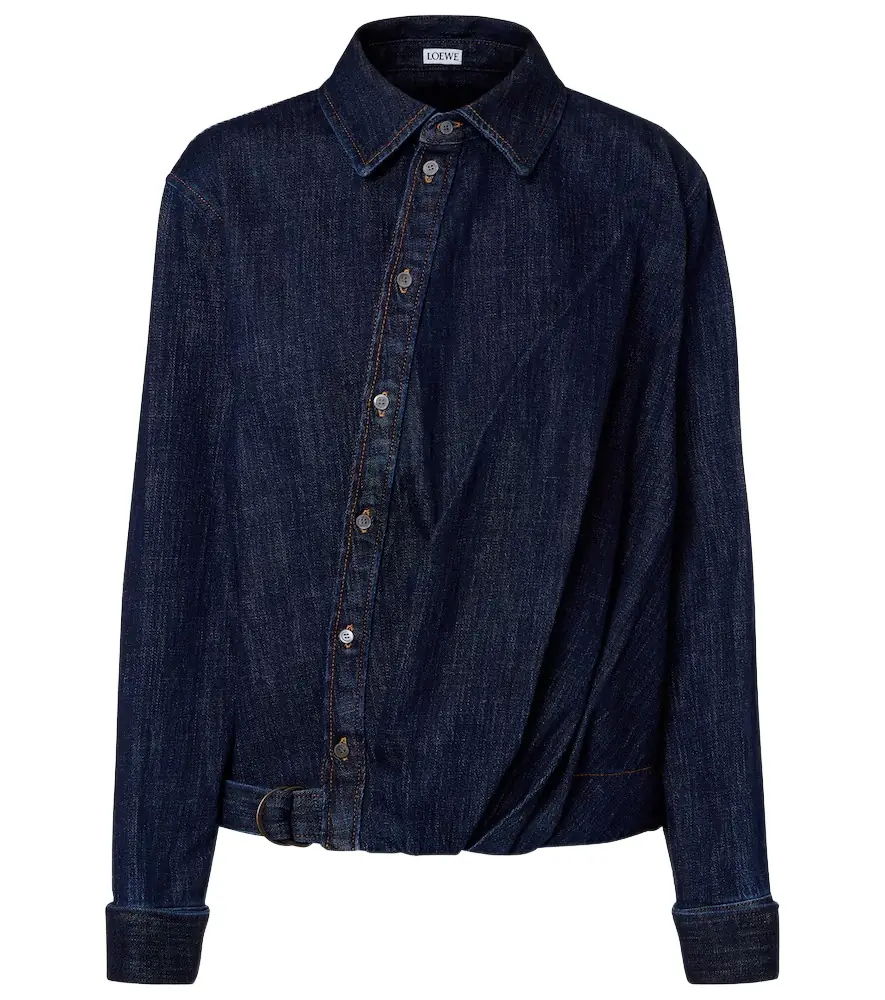 Loewe Gathered denim shirt