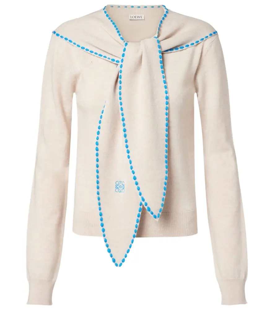 Loewe Scarf-detail wool sweater