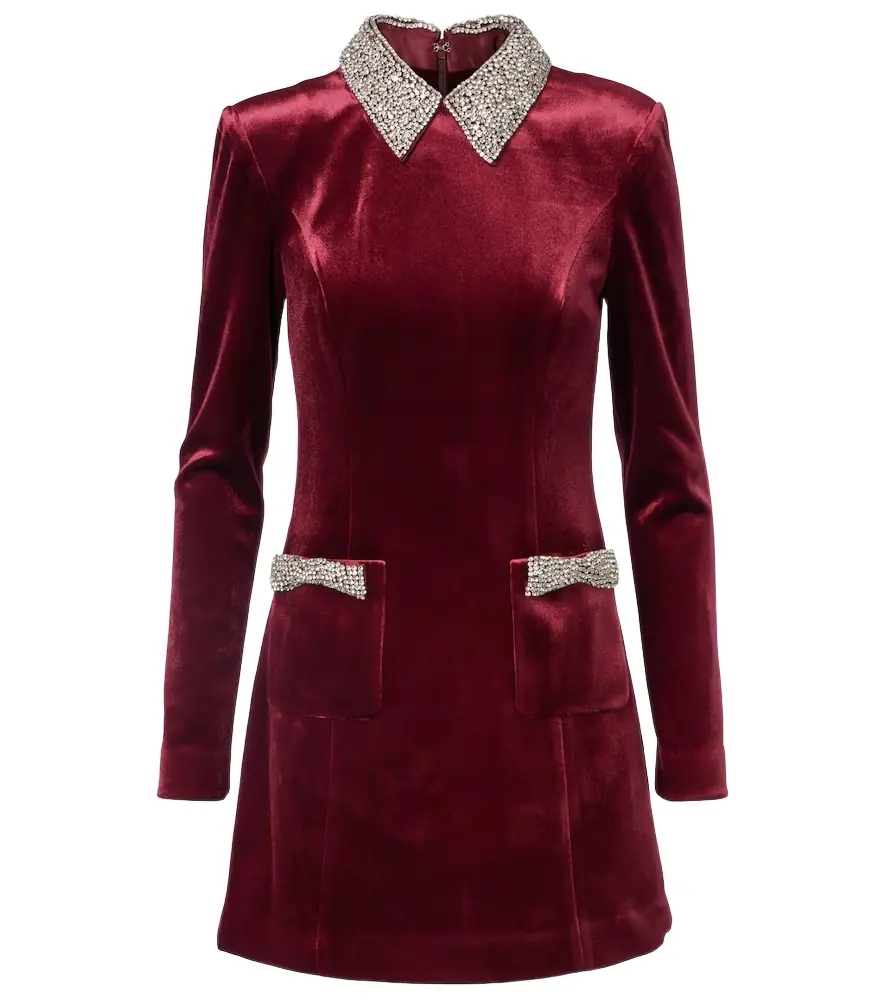 Rebecca Vallance Edwiena embellished velvet minidress