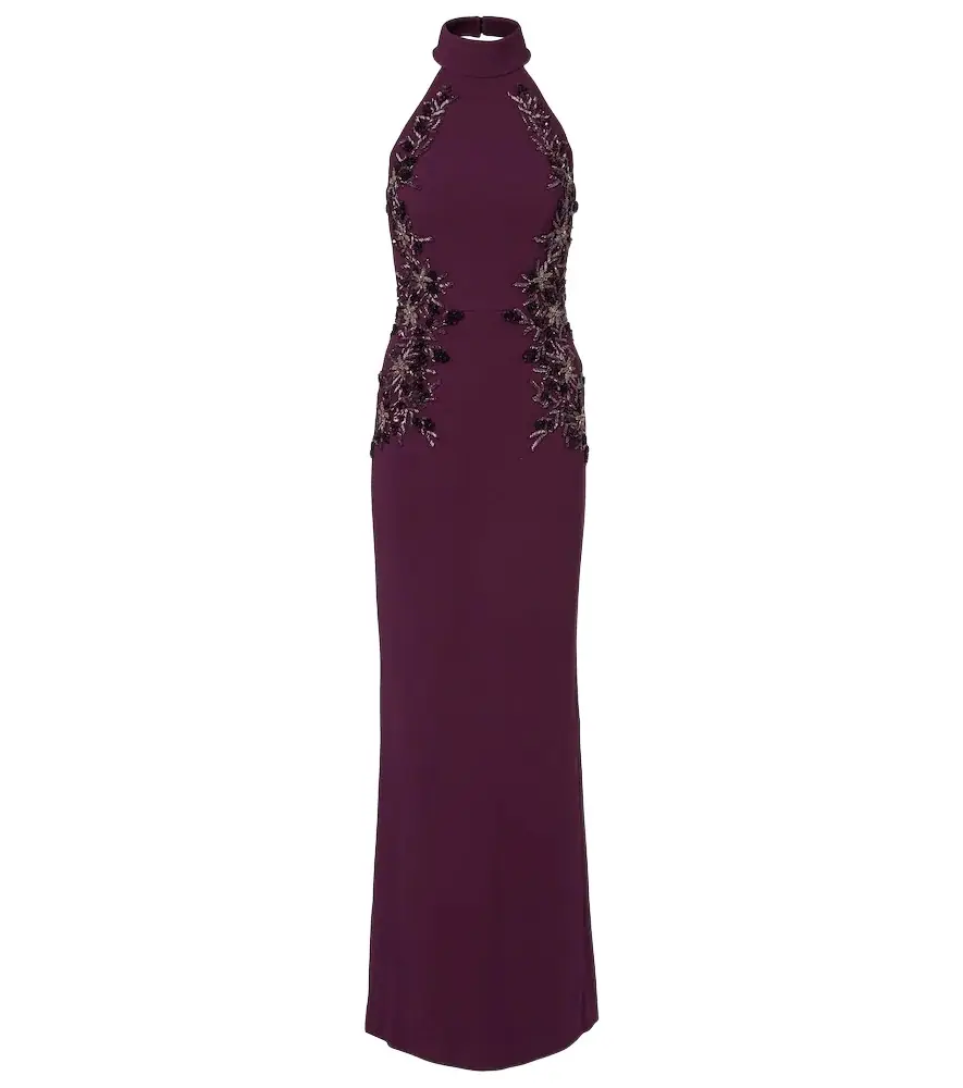 Rebecca Vallance Beatrice embellished crêpe gown
