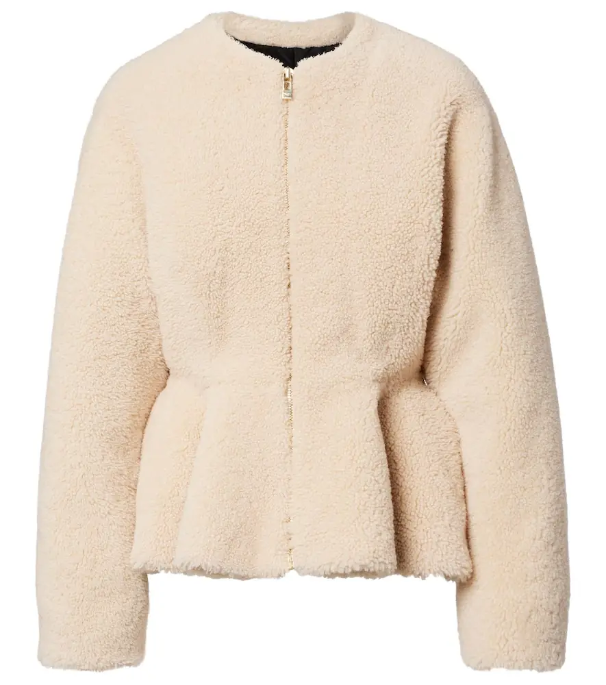 Alaia Alaïa Peplum shearling jacket