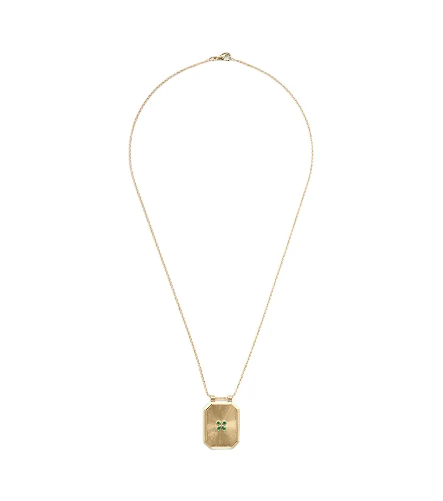 Marie Lichtenberg Luck 18kt gold pendant necklace with emerald