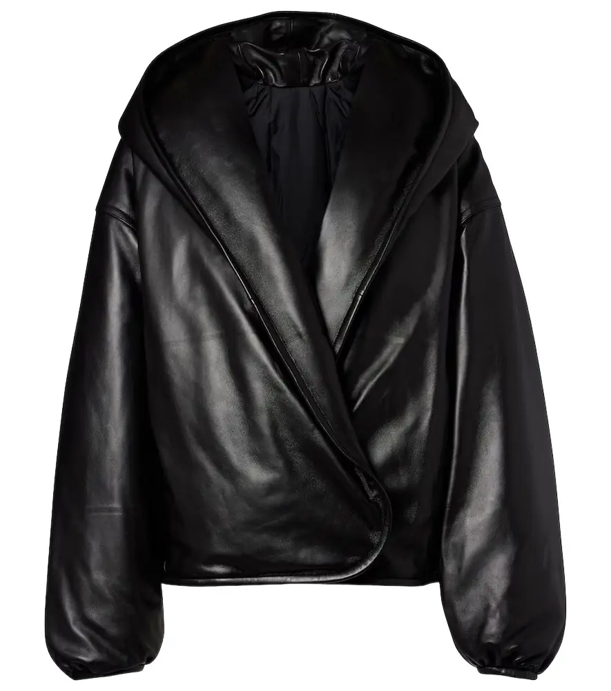 Alaia Alaïa Hooded leather bomber jacket