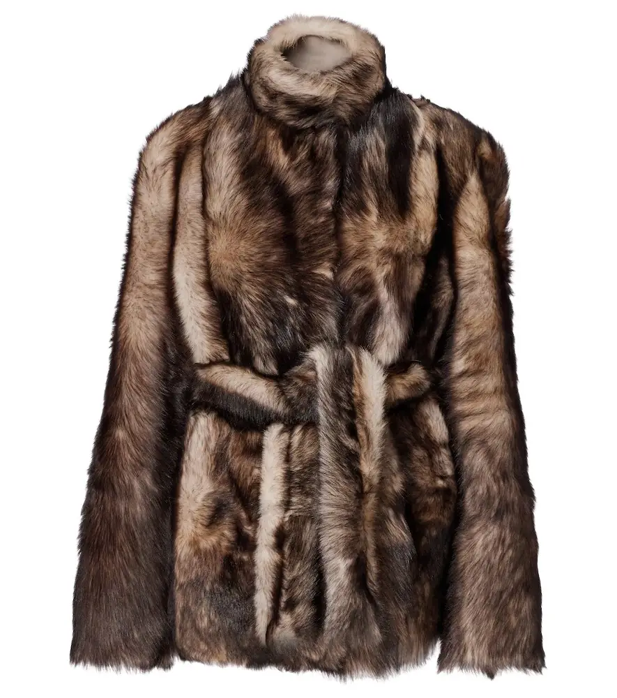 Nour Hammour Elsa shearling wrap jacket