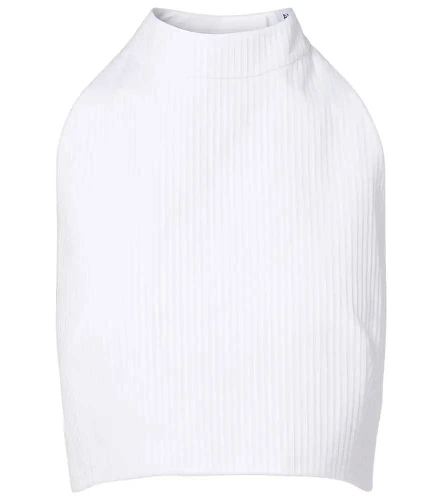 Alaia Alaïa Ribbed halterneck cotton top