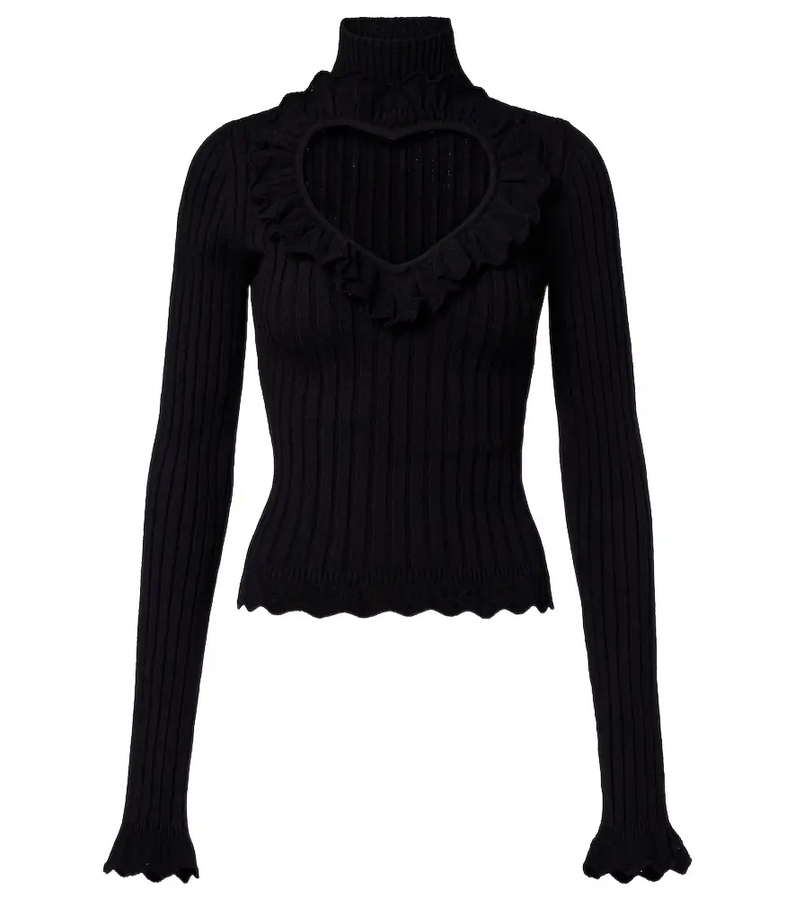 Balenciaga Heart cotton-blend top