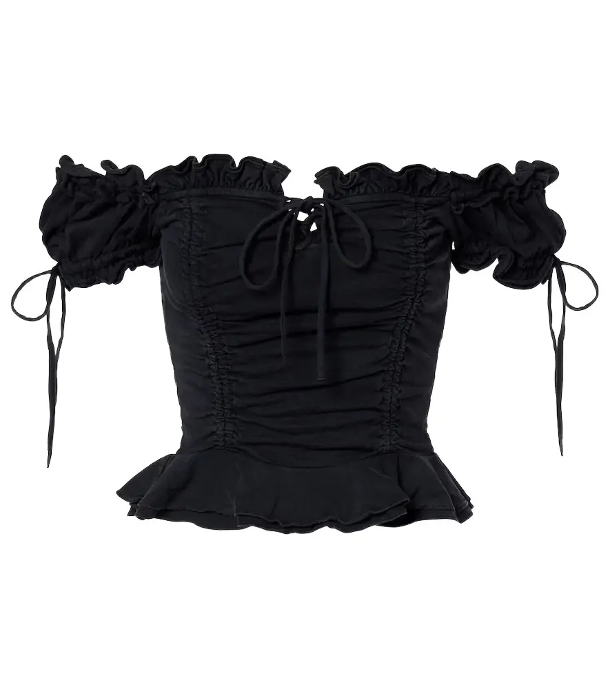 Balenciaga Gathered cotton crop top