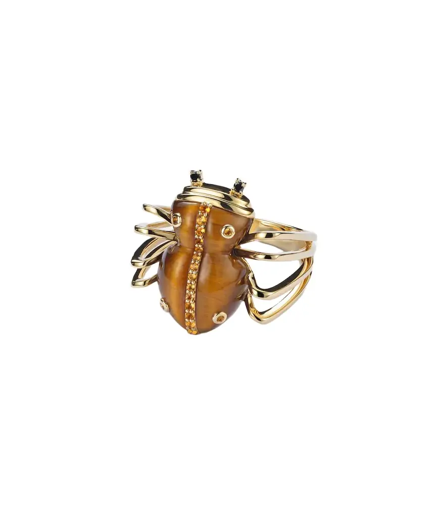 Yvonne Leon Yvonne Léon Araignée 9kt gold ring with gemstones