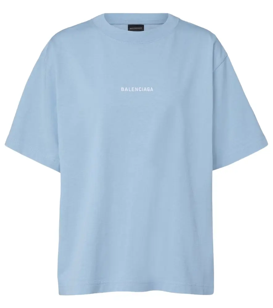 Balenciaga Logo embroidered cotton jersey T-shirt