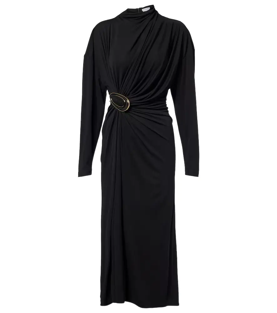 Bottega Veneta Gathered crêpe jersey midi dress