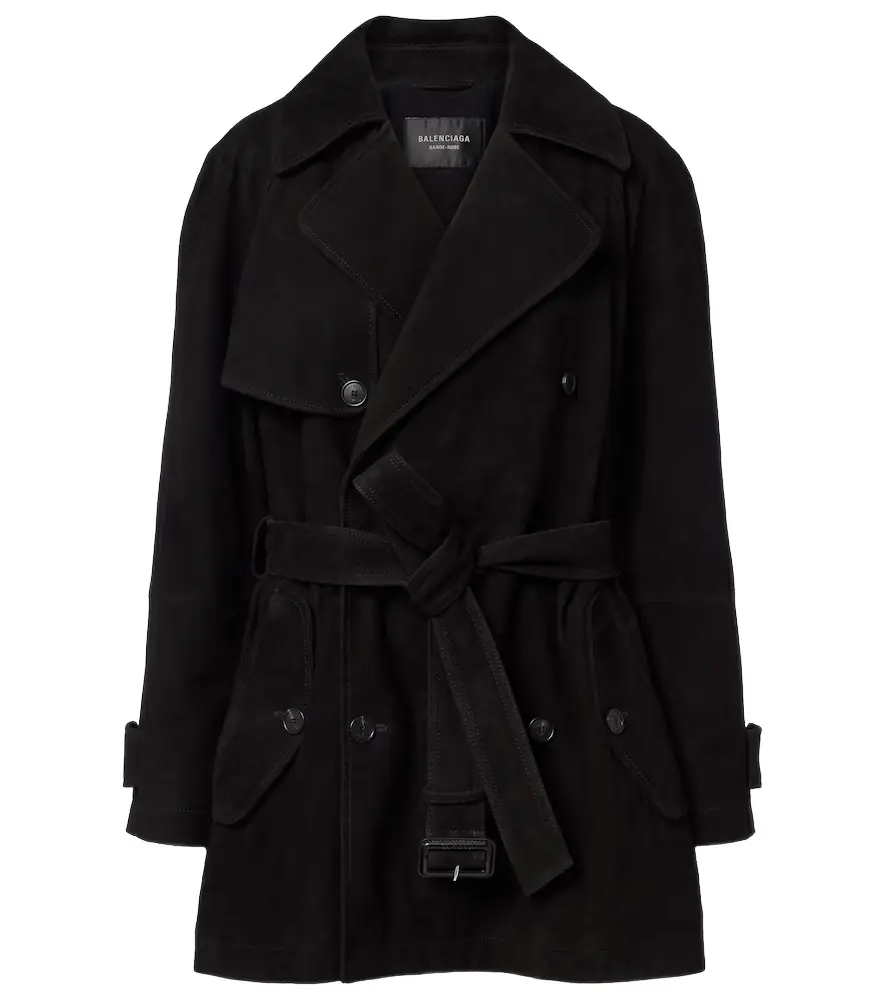 Balenciaga Suede trench coat