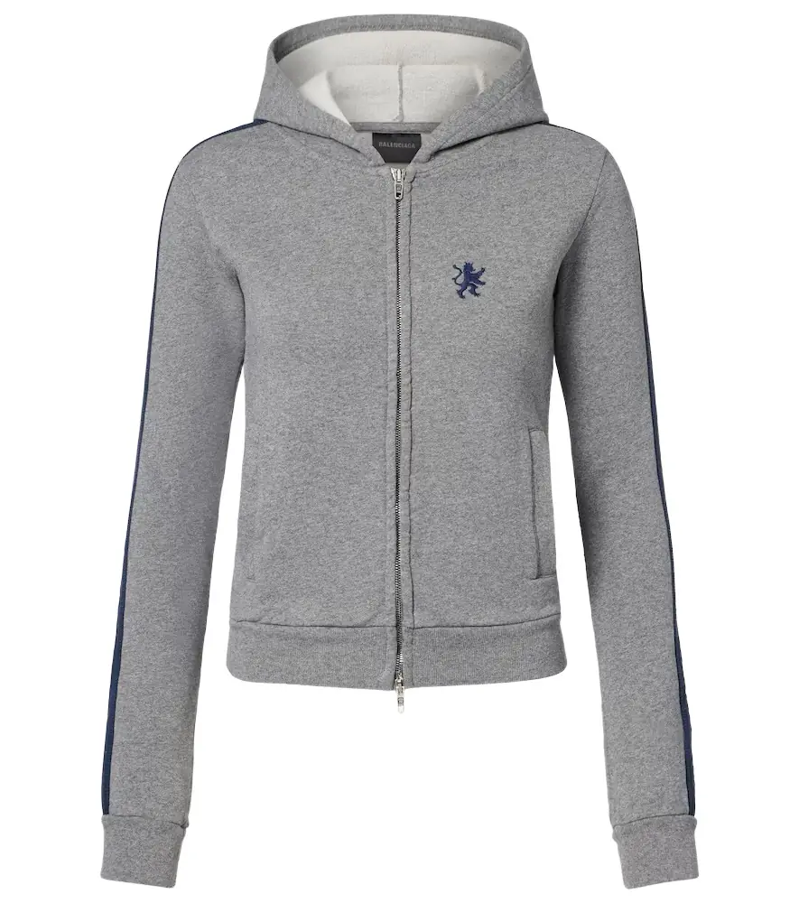 Balenciaga Embroidered cotton zip-up hoodie