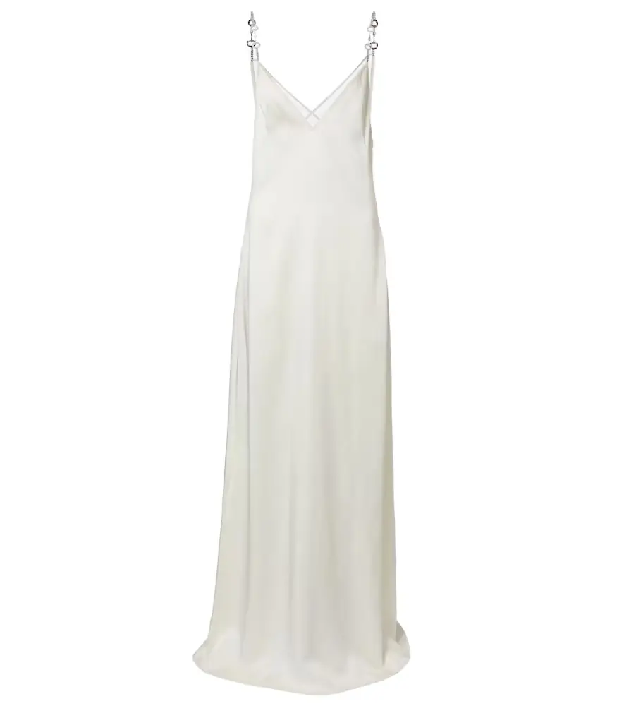 Gucci Horsebit embellished satin slip dress