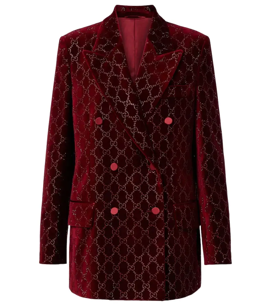 Gucci GG embellished cotton velvet blazer