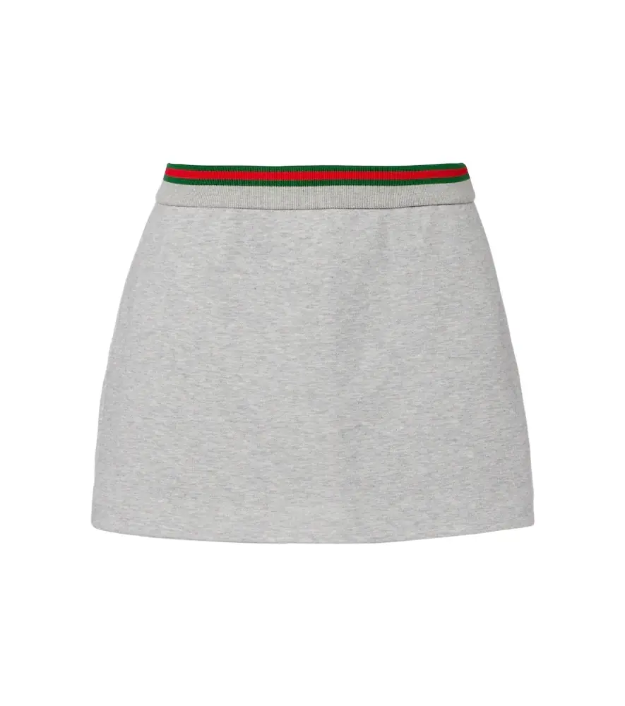 Gucci Web Stripe cotton-blend jersey miniskirt