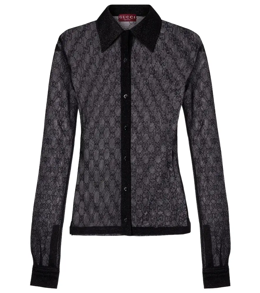 Gucci GG sheer lamé shirt