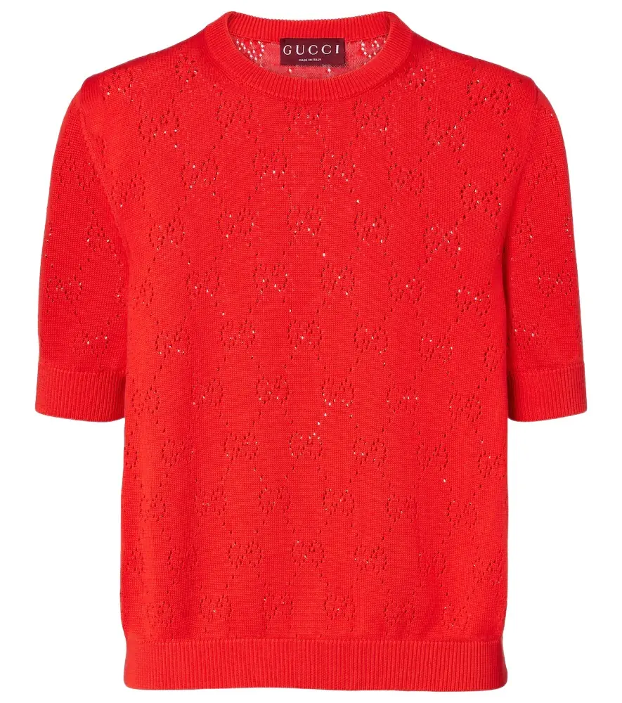 Gucci GG pointelle silk and cotton sweater