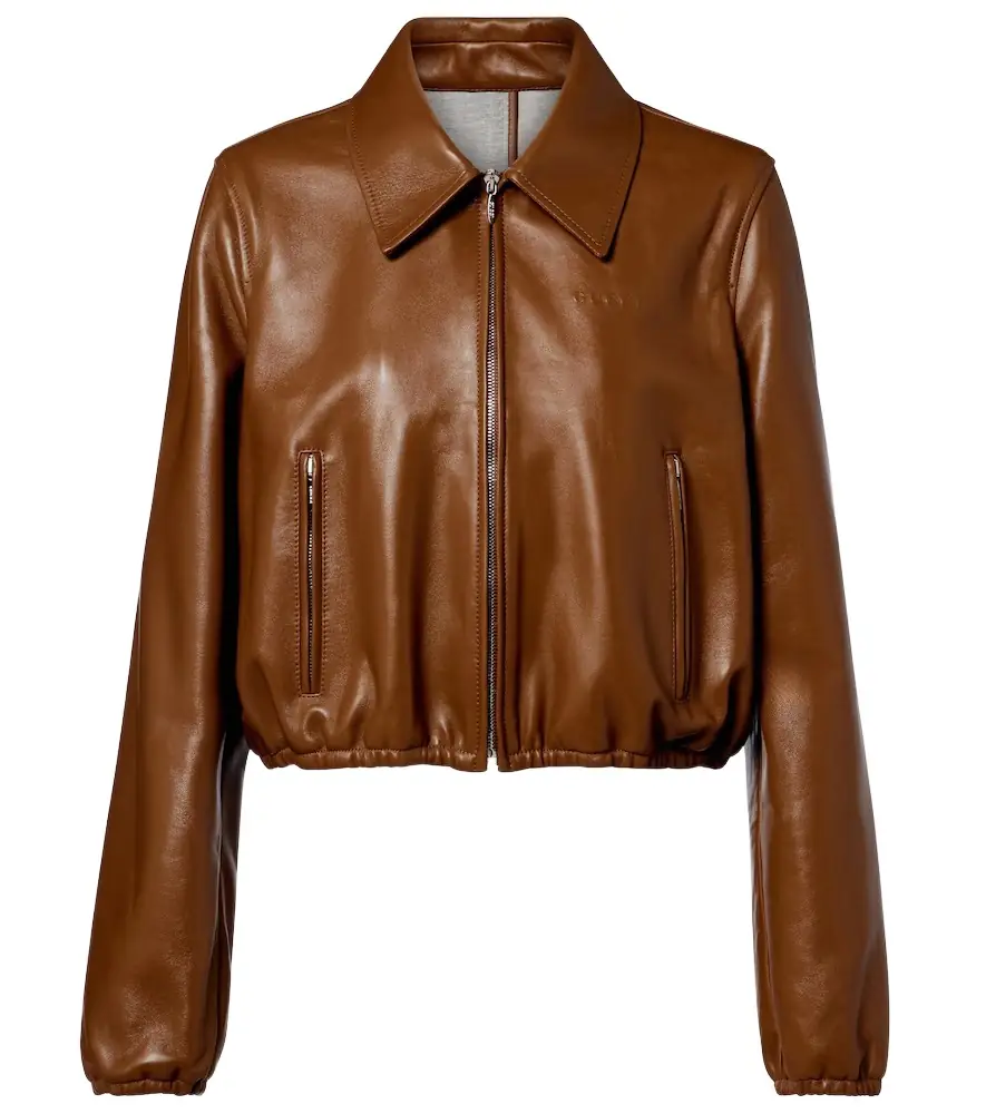 Gucci Leather bomber jacket