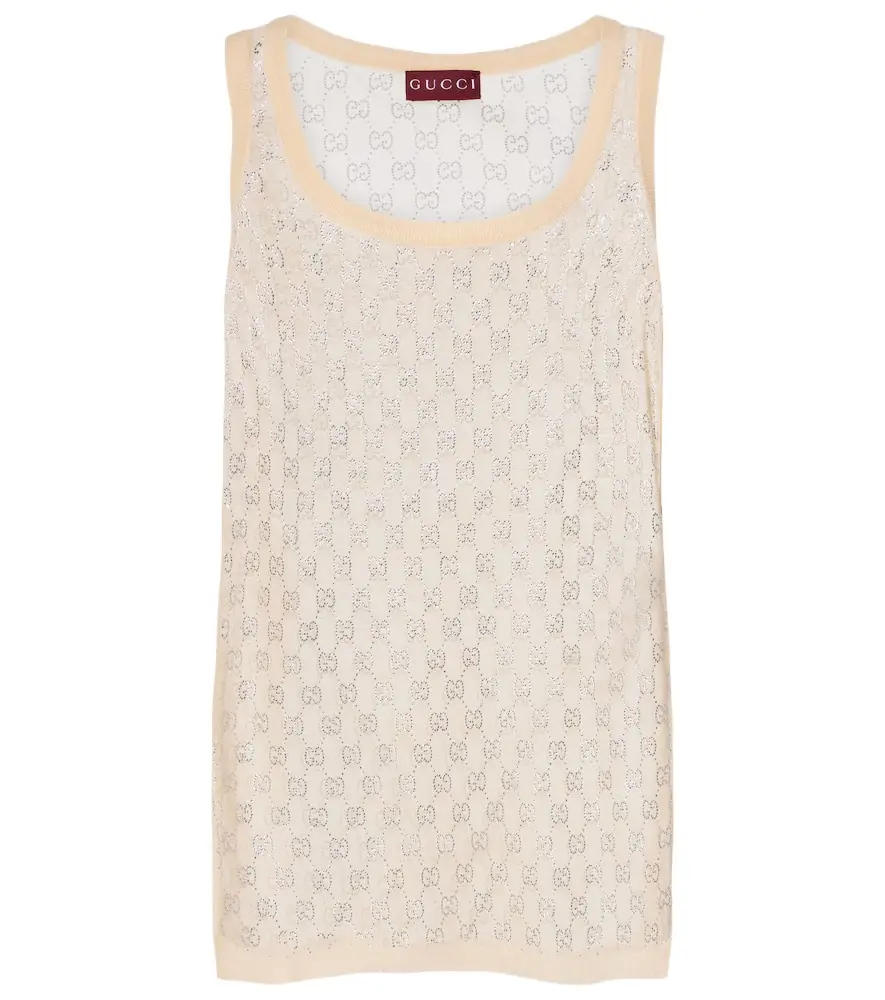 Gucci GG Crystal silk tank top