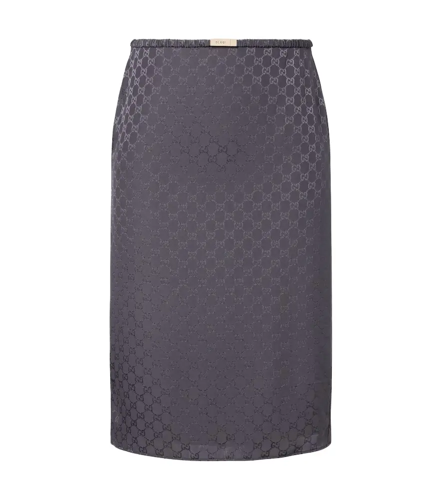 Gucci GG low-rise silk pencil skirt