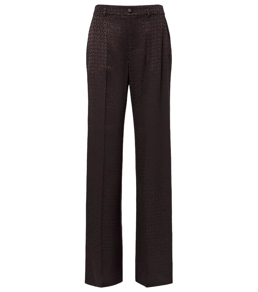 Gucci Silk jacquard wide-leg pants