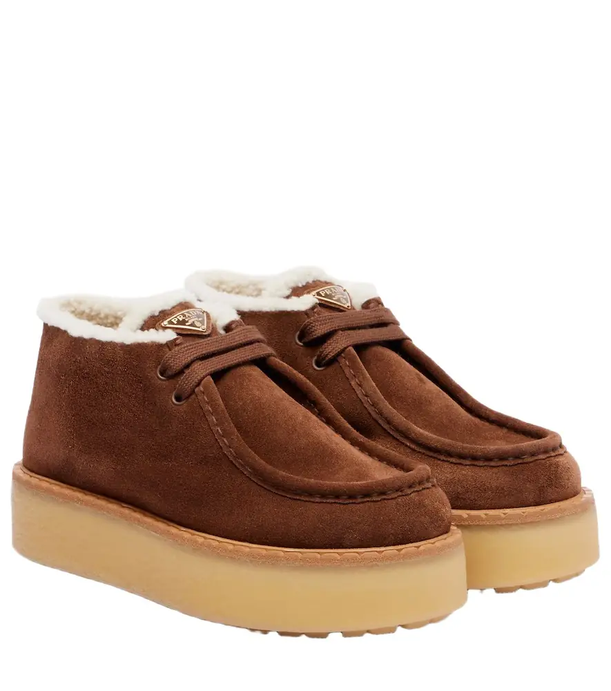 Prada Suede platform desert boots