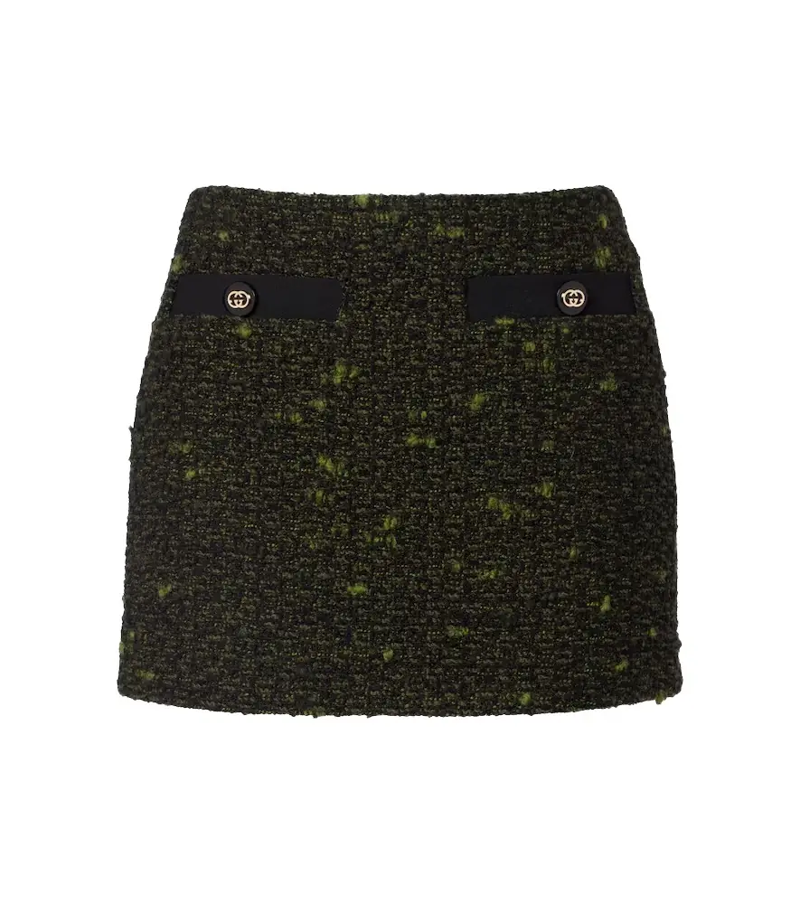 Gucci Wool-blend bouclé miniskirt
