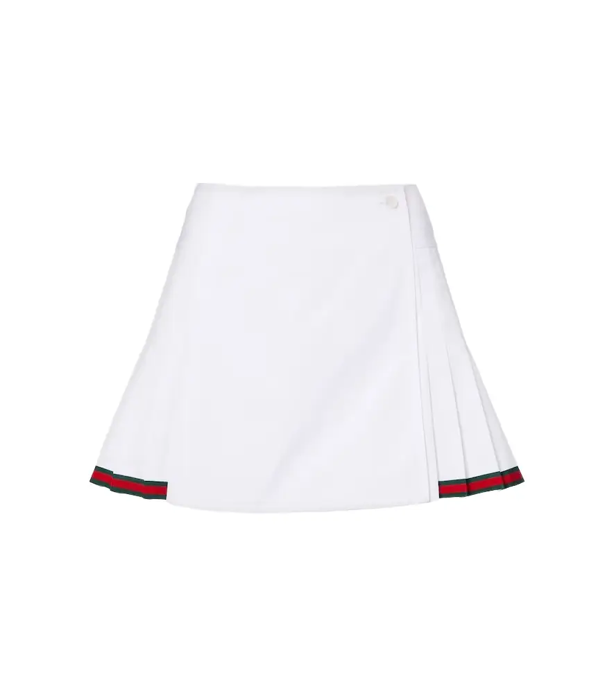 Gucci Web Stripe cotton poplin miniskirt