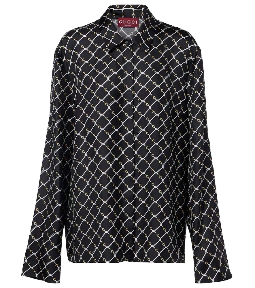 Gucci Horsebit silk twill shirt
