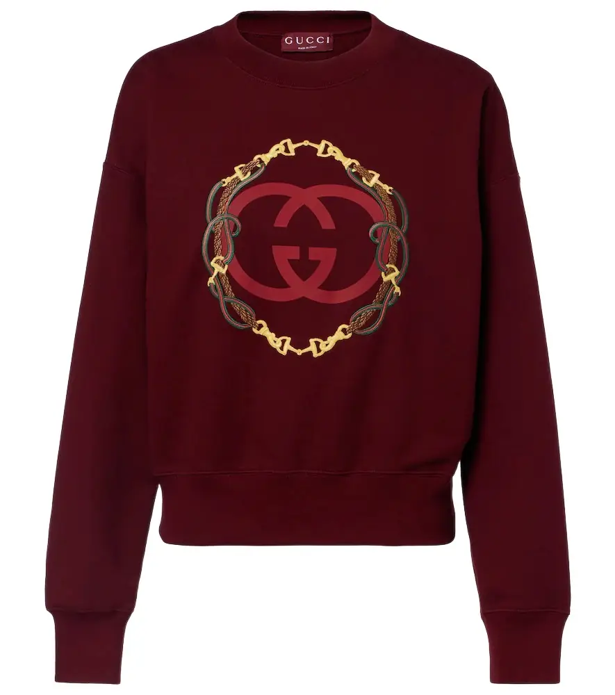 Gucci Logo embroidered cotton sweatshirt