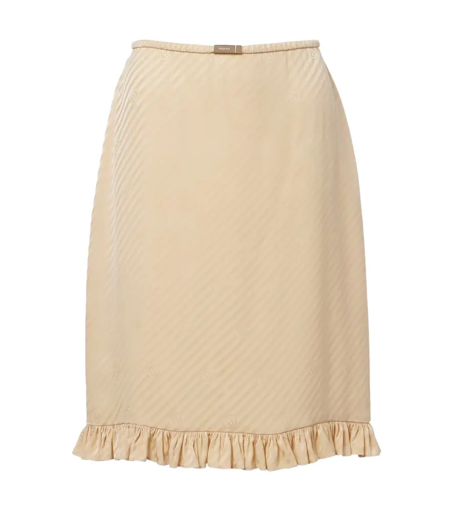 Gucci Interlocking G silk jacquard midi skirt