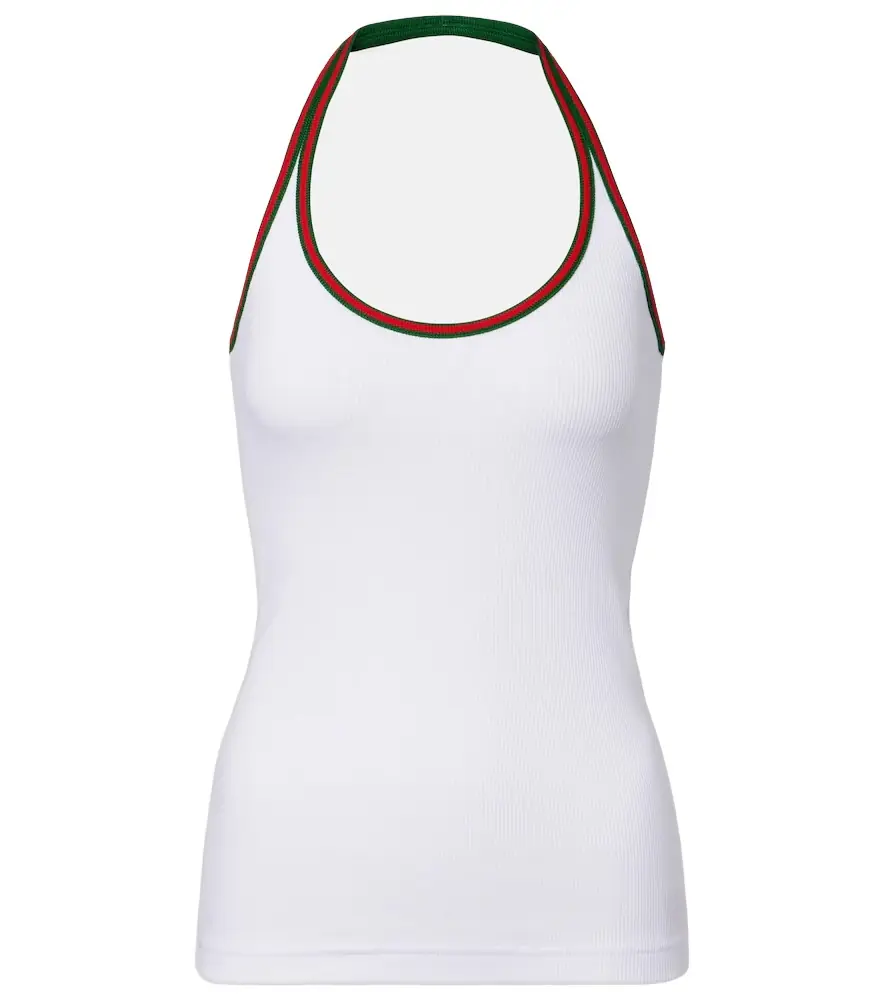 Gucci Web Stripe cotton-blend jersey top