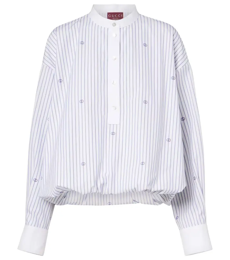 Gucci Interlocking G pinstripe cotton shirt