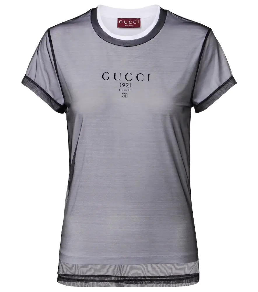 Gucci Layered cotton-blend jersey T-shirt
