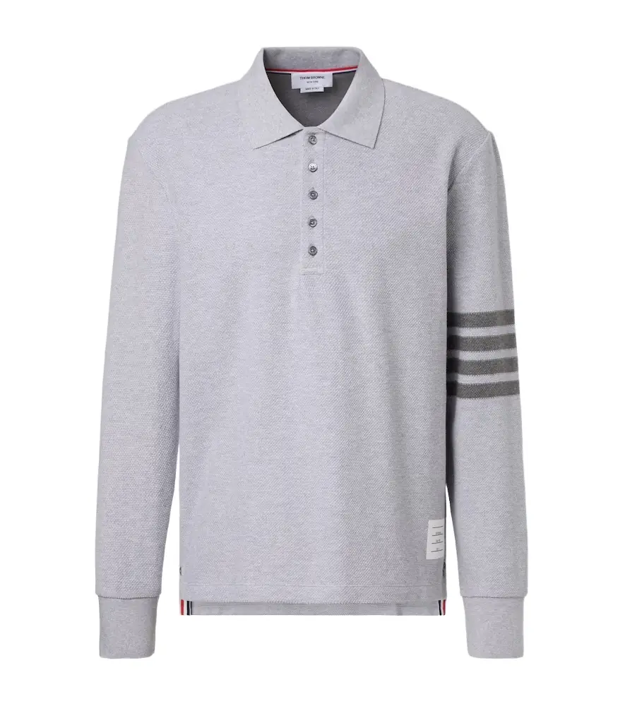 Thom Browne 4-Bar cotton piqué polo shirt