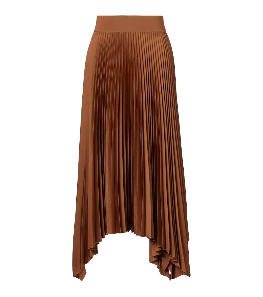 Joseph Ade plissé asymmetric crêpe midi skirt